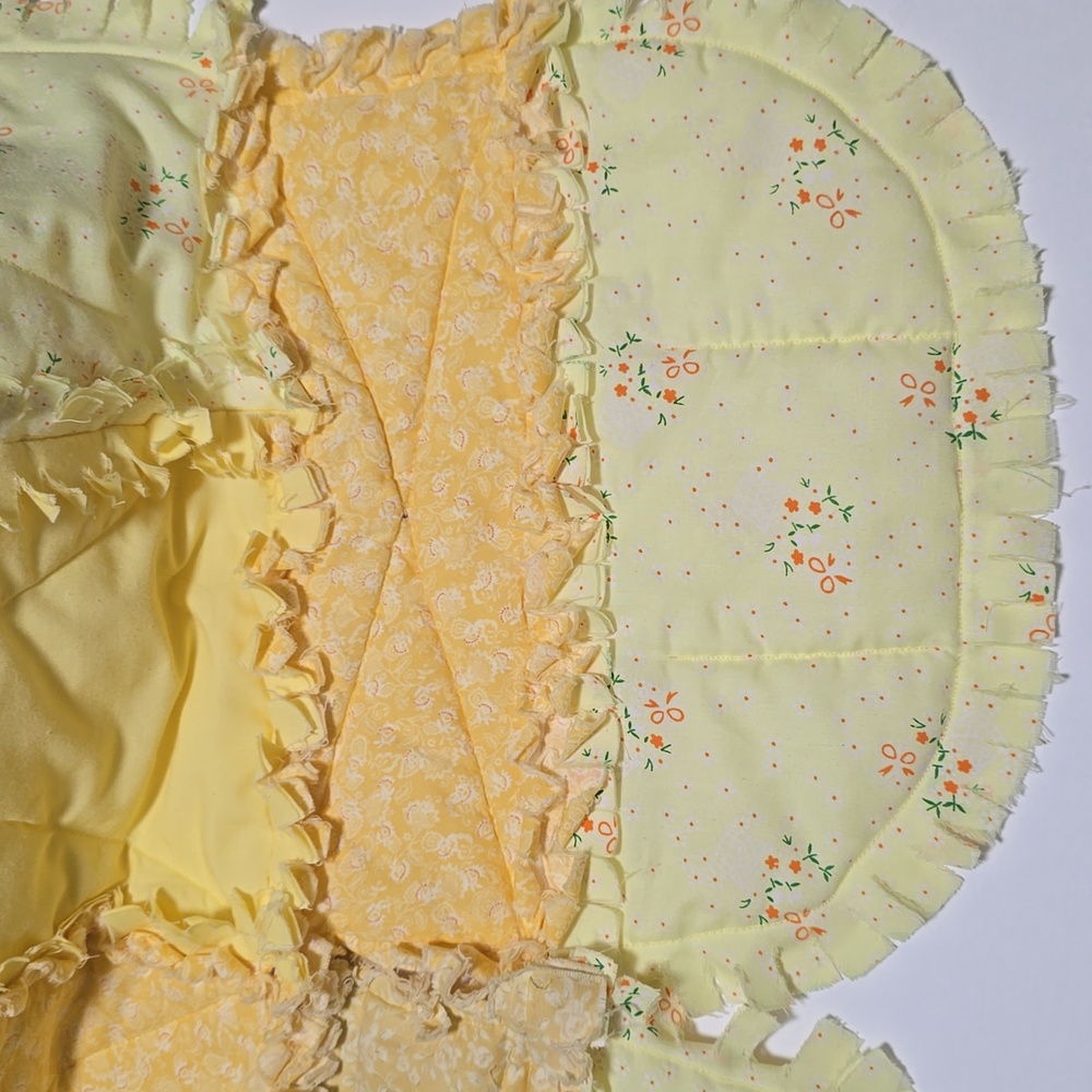 Nursery Patchwork Bear Quilt Chair Cover/ Protector  - Yellow and Cream - Picture 8 of 12